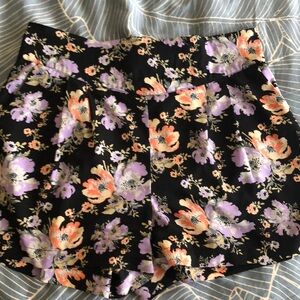 UO Floral High Waisted Shorts